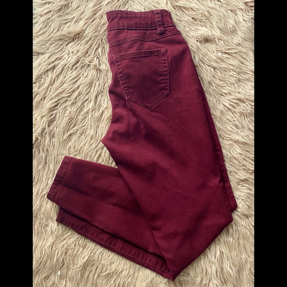 Maroon skinny jeans
